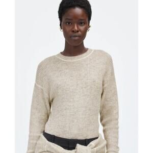 Madewell Ribbed Alpaca-Blend Crewneck Sweater Soft Wool Blend Size Med